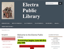 Tablet Screenshot of electrapubliclibrary.org